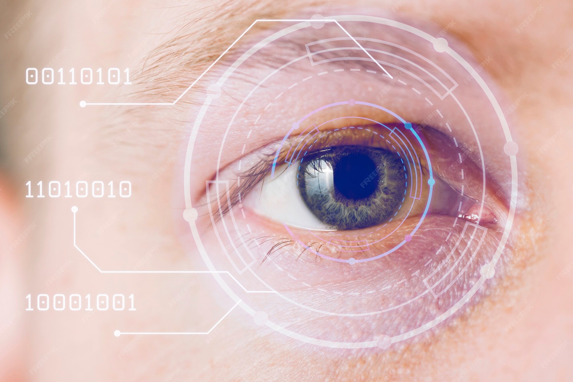 Premium Photo | Close-up of eye with blue overlay