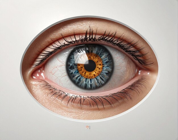 Foto un primo piano di un occhio con un buco nella pupilla