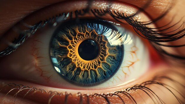 a close up of an eye