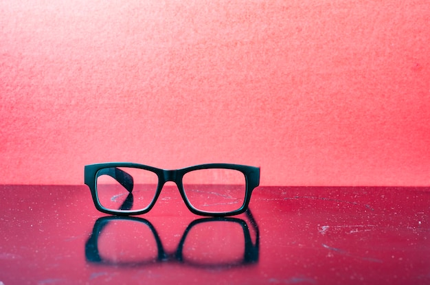 Close-up of eyeglasses on table