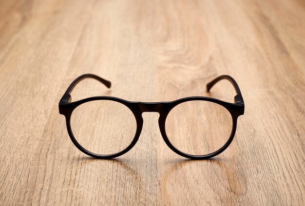 Close Up Of Eyeglasses On Table