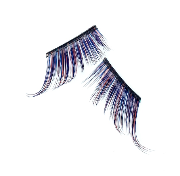 Close up on false eyelashes isolated