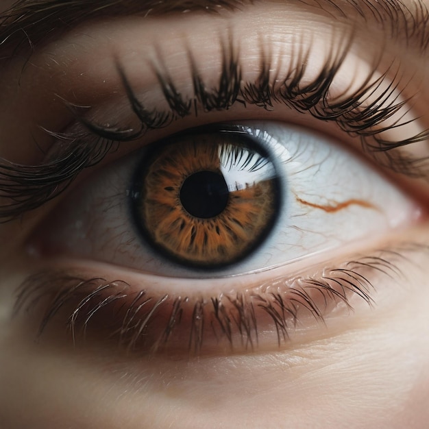 close up of a female eye