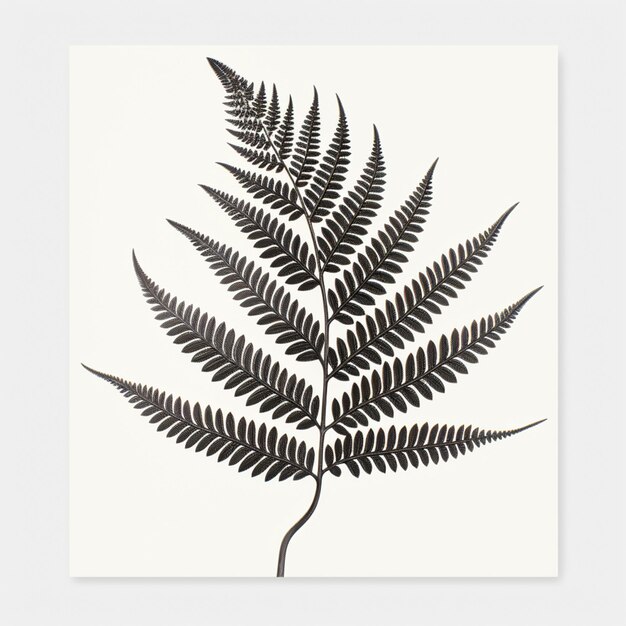 a close up of a fern leaf on a white background generative ai