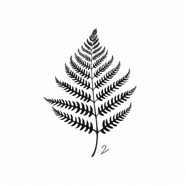 Photo a close up of a fern leaf on a white background generative ai