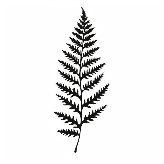 a close up of a fern leaf on a white background generative ai