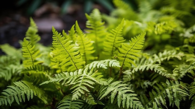 シダ植物のクローズアップ