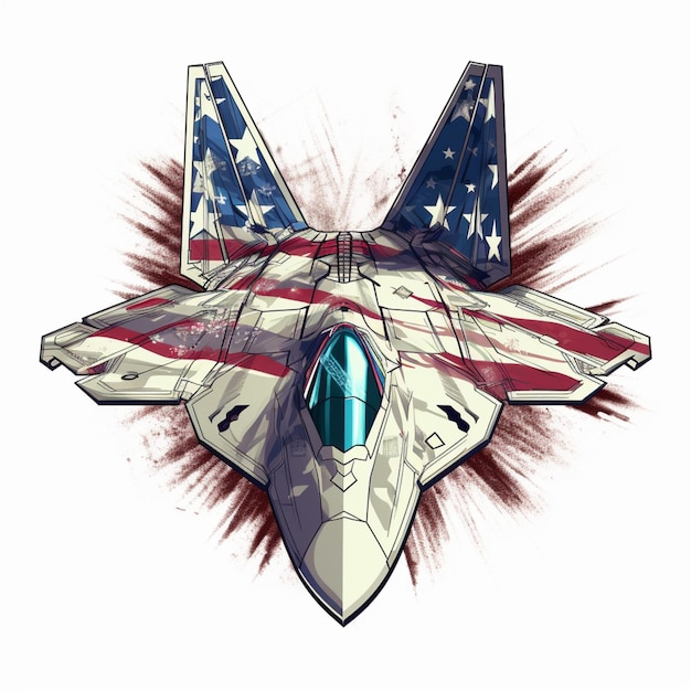 Photo a close up of a fighter jet with an american flag on it generative ai