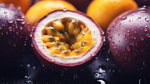 close up of figs in water drops