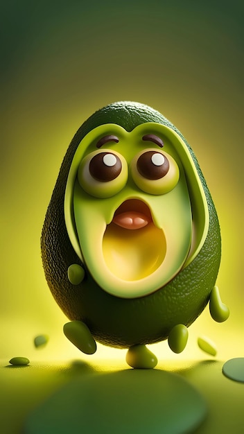 Close up of a figurine of avocado fruit