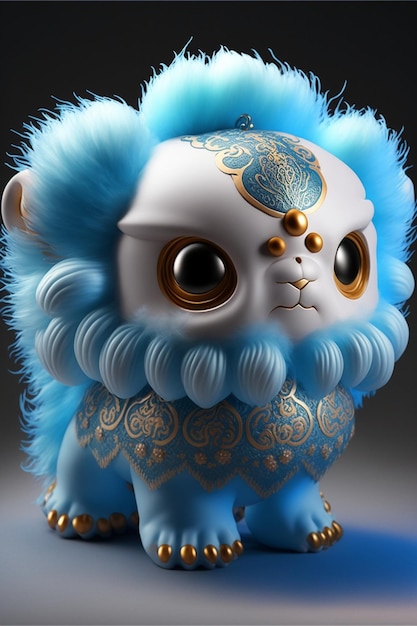 Close up of a figurine of a lion generative ai