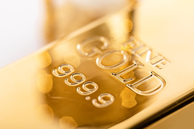 Close up of fine gold bullion