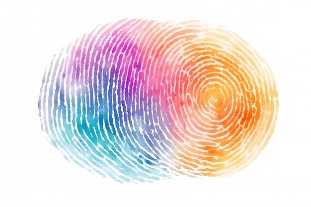 Photo a close up of a fingerprint with a rainbow background generative ai