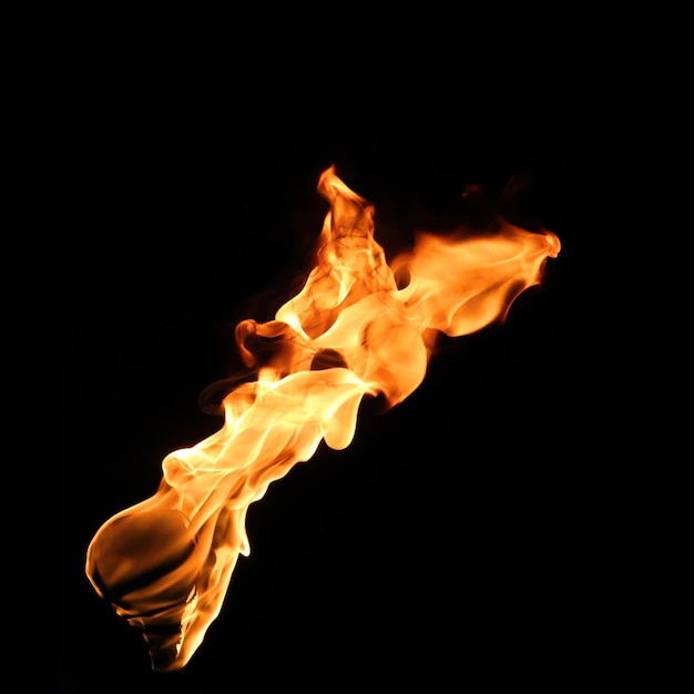 Photo close-up of fire against black background