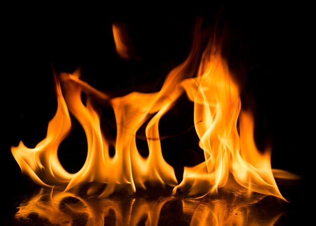 Close-up of fire against black background