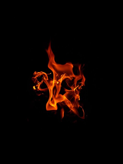 close-up of fire against black background