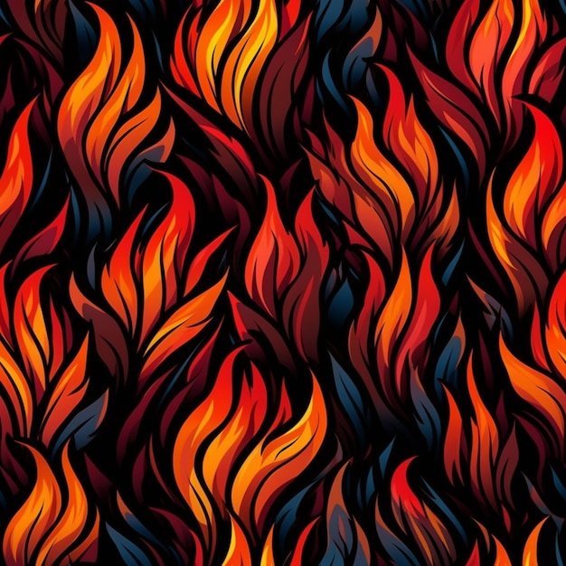 A close up of a fire pattern on a black background generative ai