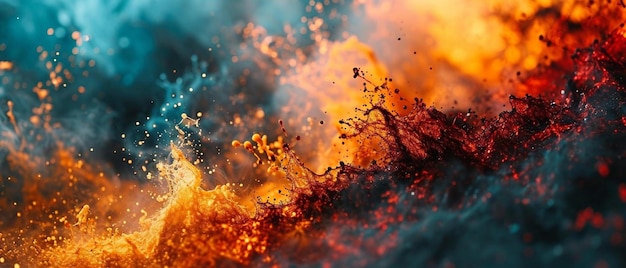 A close up of a fire and water