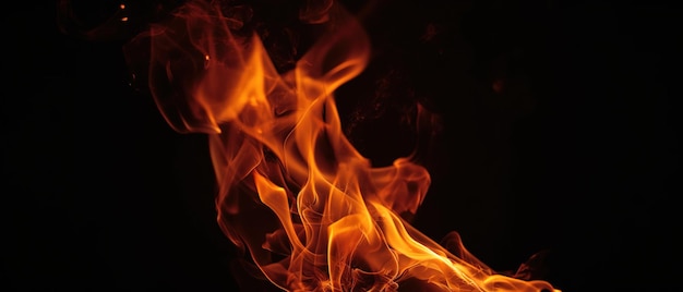 A close up of a fire with a black background