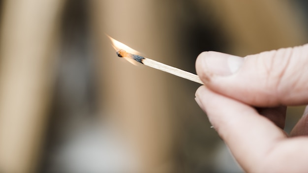 Photo close-up fired match