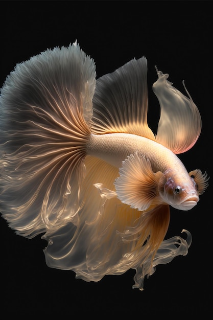 Close up of a fish on a black background generative ai