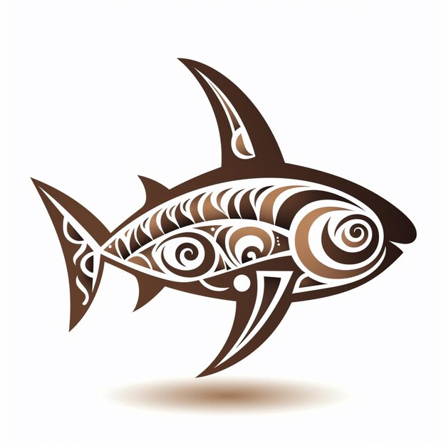 Photo a close up of a fish with a tribal design on it generative ai