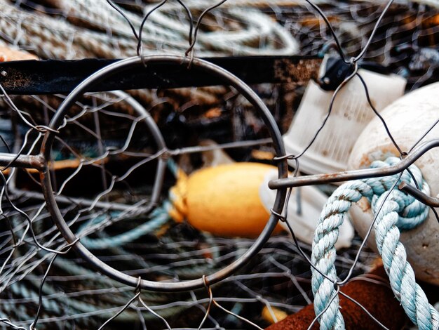 Close-up of fishing equipment