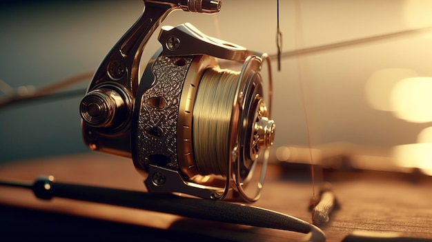 Premium Photo  Close up of Fishing Rod and Tackle