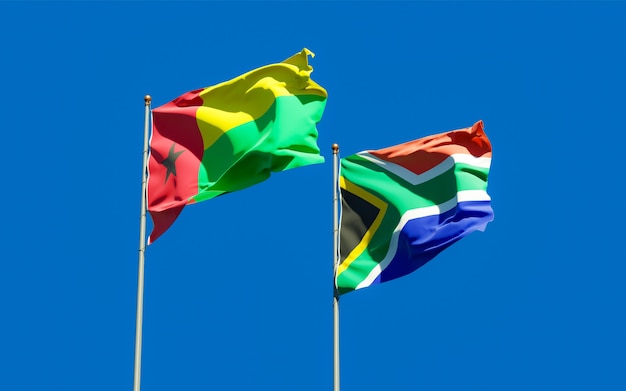 Close up on flags of SAR African and Guinea-Bissau