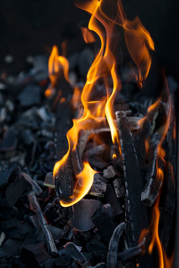 Photo close up flame of fire