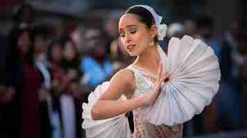 Photo close up flamenca performing floreo