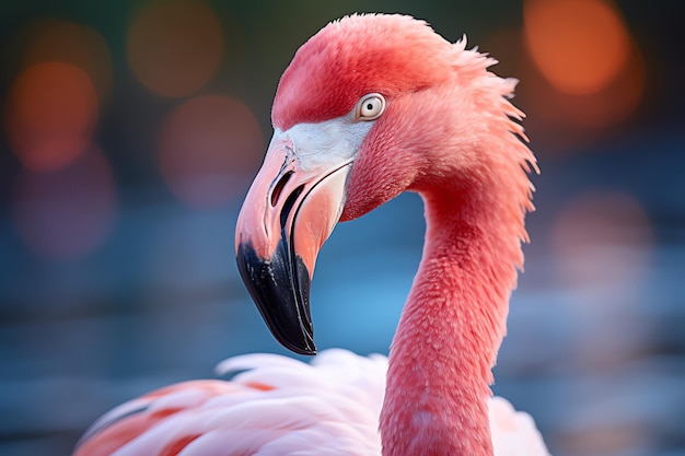 Photo a close up of a flamingo