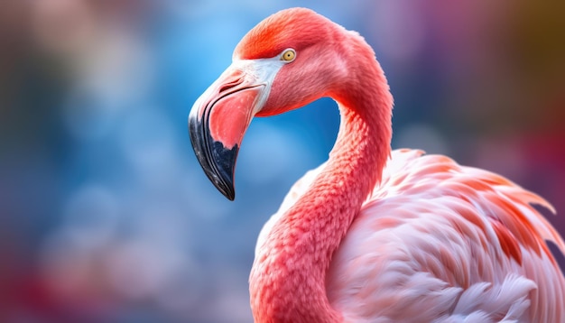 close up of a flamingo