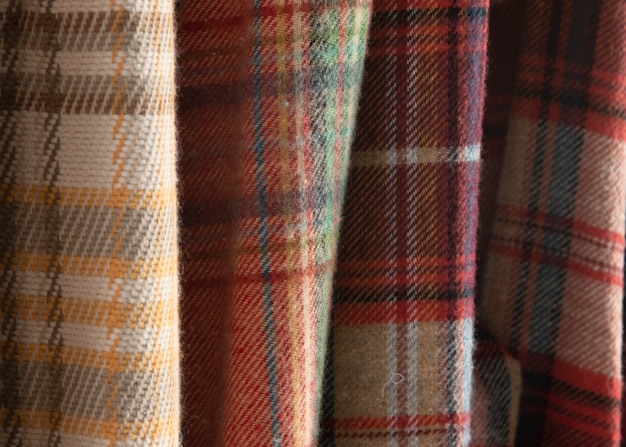 Photo close up on flannel shirt detail