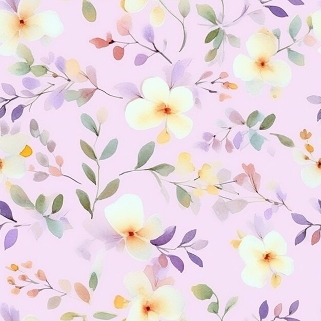 Photo a close up of a floral pattern on a pink background generative ai