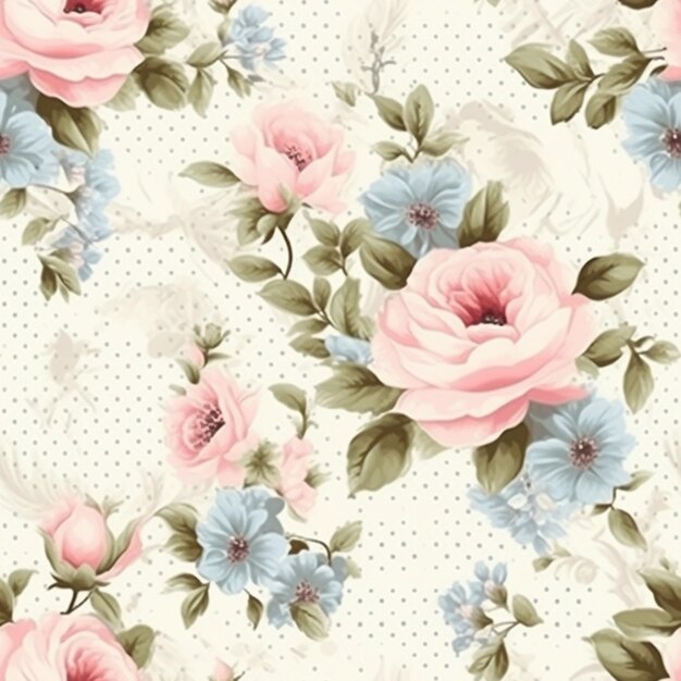 Photo a close up of a floral pattern on a white background generative ai