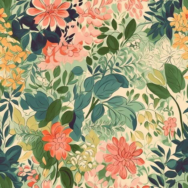 a close up of a floral pattern with many different colors generative ai