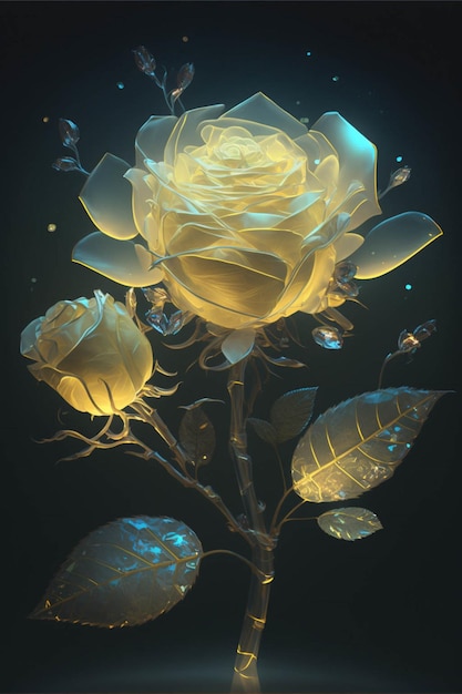 Close up of a flower on a black background generative ai