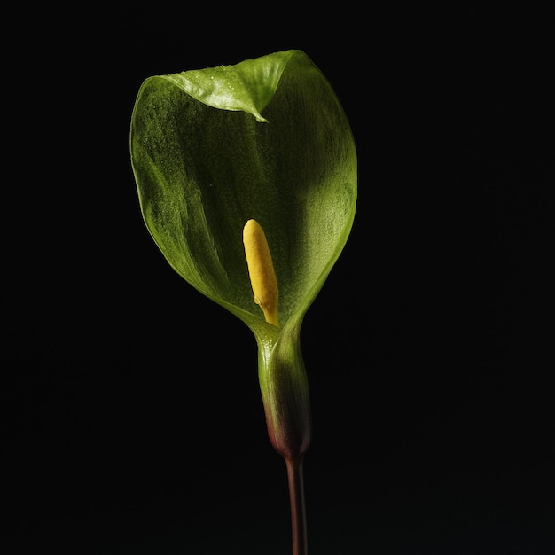 Foto close-up di un fiore su sfondo nero