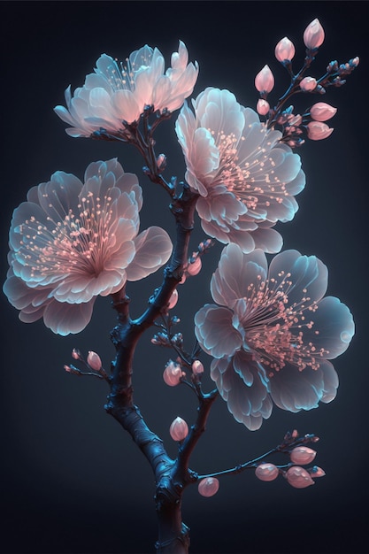 Close up of a flower on a branch generative ai