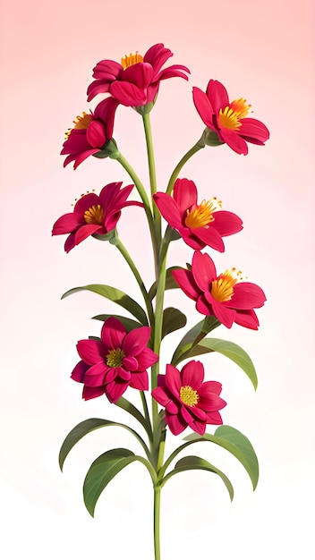 A close up of a flower head with red petals