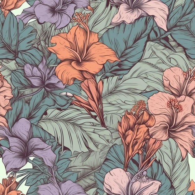 a close up of a flower pattern with many different colors generative ai