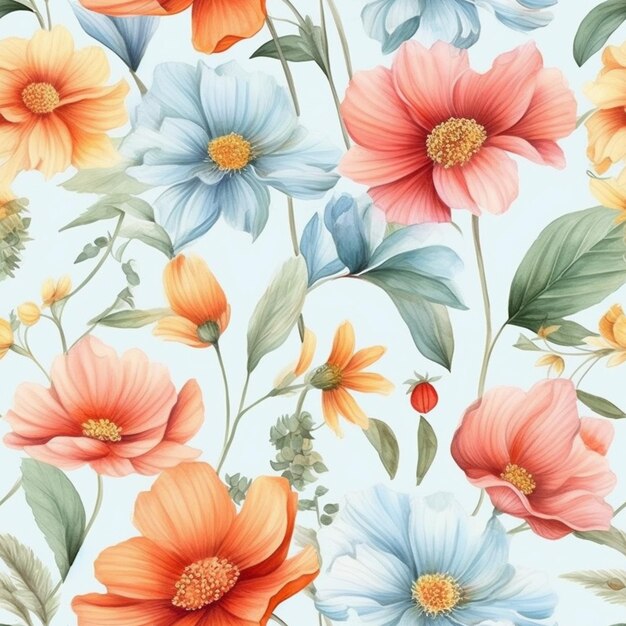 a close up of a flower pattern with many different colors generative ai