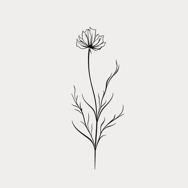 a close up of a flower on a stem with a white background generative ai