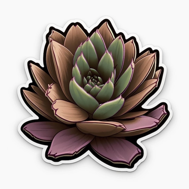 A close up of a flower sticker on a white background generative ai