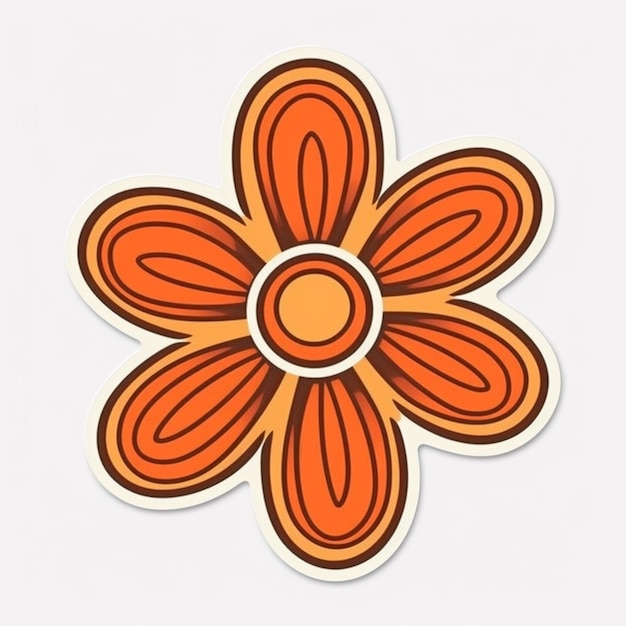 Photo a close up of a flower sticker on a white surface generative ai