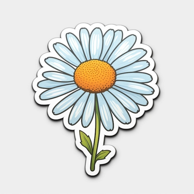 A close up of a flower sticker with a yellow center generative ai
