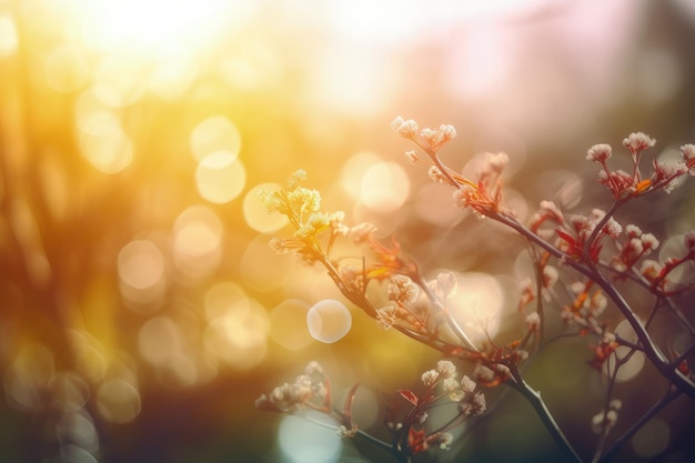 A close up of a flower on a tree branch generative AI