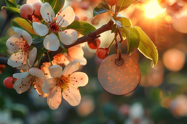 Foto close up di un fiore su un albero ai generativa