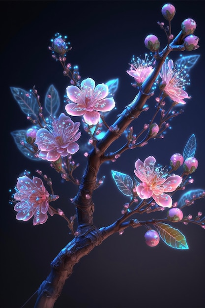 Close up of a flower on a tree generative ai